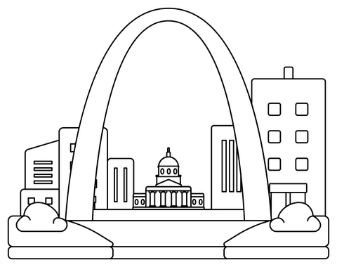 St Louis Arch Coloring Page